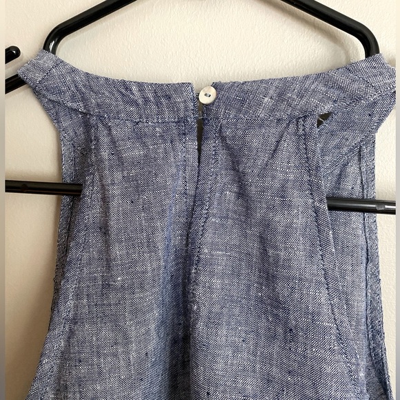 TAHARI Linen Dress with Halter Neckline High Low Hem Size XS - Picture 5 of 8